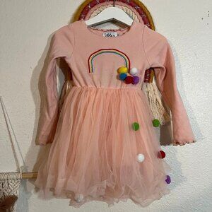 lola and the boys rainbow pom pom dress